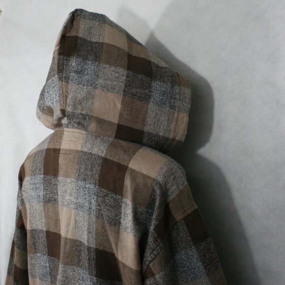 Vintage 60's Angelique IMP Multi-Brown Check Cotton Crop Jacket w/Hood SZ M GC - Picture 6 of 11